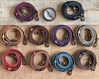 Echtleder Crossbody-Riemen, verstellbarer Schultergurt, Ersatzriemen für Geldbörse, Ledergriff, Handgelenktasche, Handyschlaufe, Halter