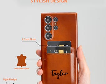 Leichte Leder-Schutzhülle mit Schnappverschluss für Samsung Galaxy S26, S25, S24, S23, S22, S21, S20, Note 20, Samsung Kartenhalter-Geldbörsenhülle