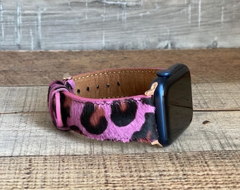 Furry Texture Leather Custom Watch Band, Apple Watch Band 38, 40, 41, 42, 44, 45, 49 mm, Galaxy, Fitbit Pixel, Fossil, iWatch Band,