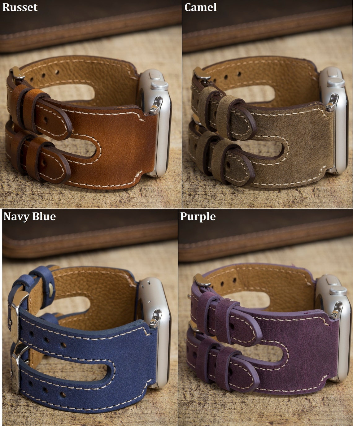 camel leather watch strap