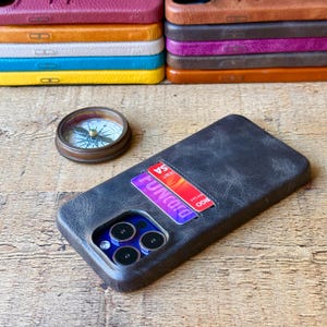 ブラックレザーフェザーライトスナップオンフルカバーケース iPhone 16、15、14、13、12、11、SE、X、7、8 Plus iPhoneカードホルダー、iPhoneスリムケース