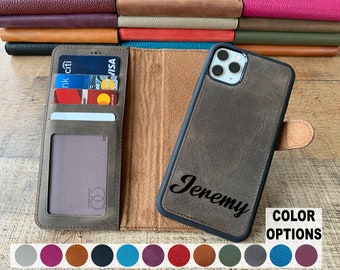 Antic Mocha Leather iPhone 15, 14, 13, 12, 11, X, XS Max, XR, 8, 7, 6 Plus Case, Detachable magnetic case, iPhone Card Holder, iPhone Wallet