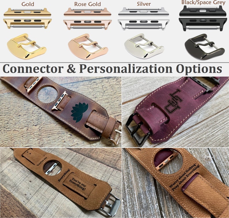 Custom Leather Watch Band, Leather Watch Strap, Apple Watch Band 38, 40, 41, 42, 44, 45, 49 mm, Samsung Galaxy, Fossil, Fitbit Pixel Band image 6