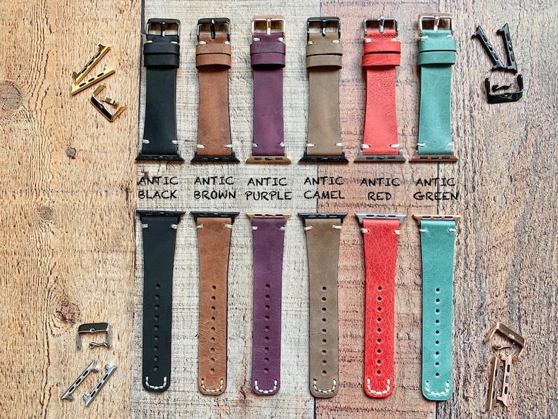 Custom Leather Watch Band Apple Watch Band 38 40 41 42 Etsy