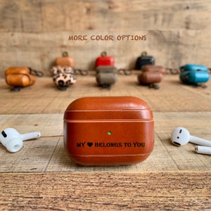 Aangepaste lederen AirPods Case, Apple AirPods 1, 2 & Pro, Pro 2, Gen 3, AirPods Max, gepersonaliseerde Airpods Case, Airpods Cute, Oortelefoonhoesje