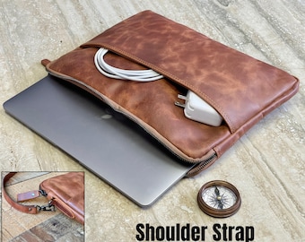 Custom Leather Laptop Shoulder Bag, Messenger Bag, MacBook Case, Laptop Bag, MacBook Sleeve, iPad Cases, Laptop Bag, iPad Sleeve