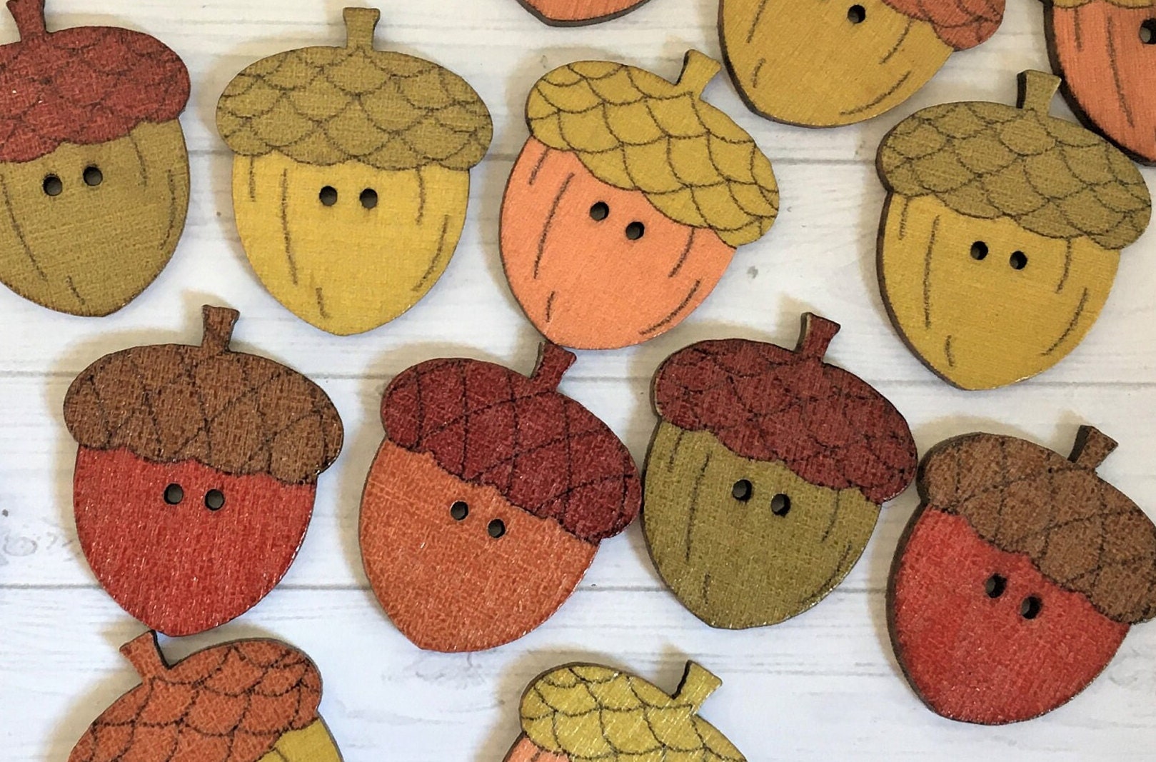 Wooden Acorn Buttons (pack of 8) - Etsy