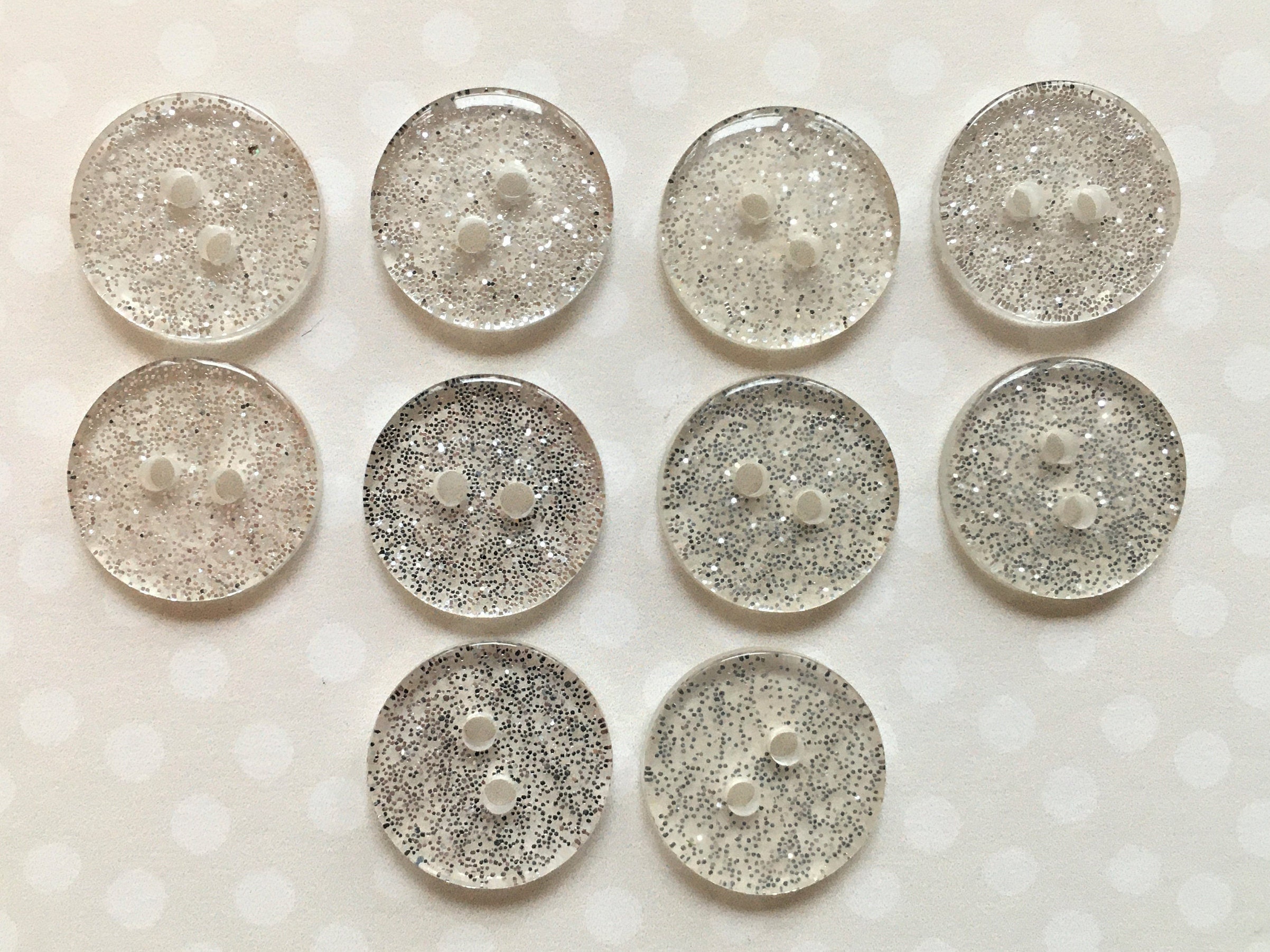Glitter round buttons x 10 Resin glitter 15 mm buttons 15 mm | Etsy