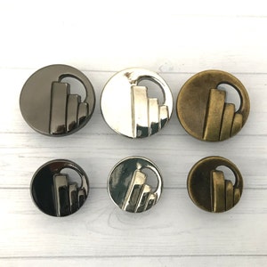 15/20mm CONTEMPORARY STYLE  METAL Shank Buttons, Stylish metal shank buttons. Silver/Gunmetal/matt bronze buttons. Coat / jacket buttons.