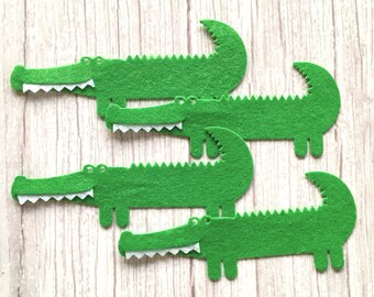 4 x FELT TOOTHY CROCODILE/Alligator, felt crocodile die cuts, crocodile felt die cut, crocodile felt card topper, Alligator felt card topper