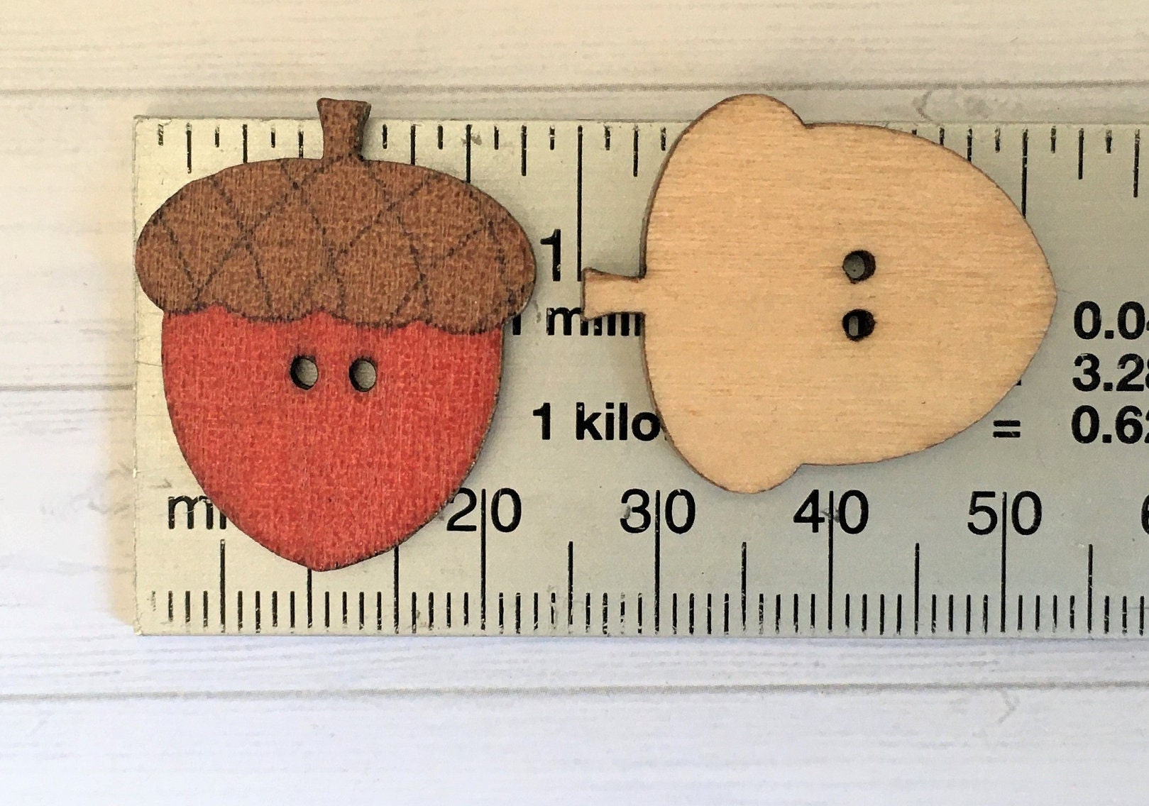 Wooden Acorn Buttons (pack of 8) - Etsy