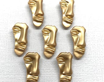 Gold contemporary design metal shank buttons 23mm x 11mm