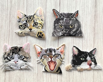 3'' Black Cat Paws Embroidered Iron On Patches 2 Pieces Pack