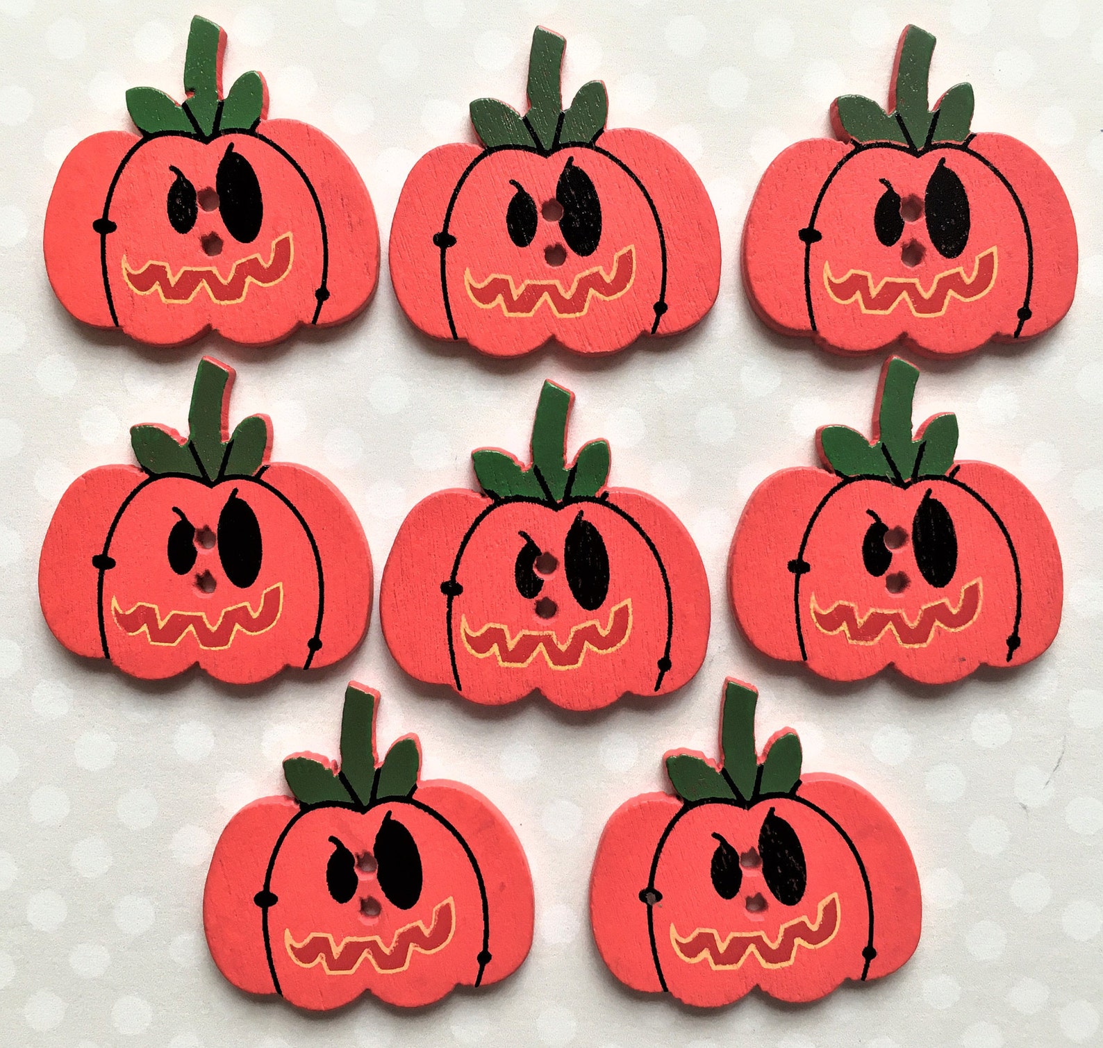 HALLOWEEN BUTTONS Wooden Halloween Buttons Pumpkin Buttons Etsy