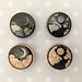 17mm METAL SHANK ENAMELLED Buttons, Stylish moon & stars metal shank buttons. Warm gold/silver moon and stars buttons. Coat / jacket button 