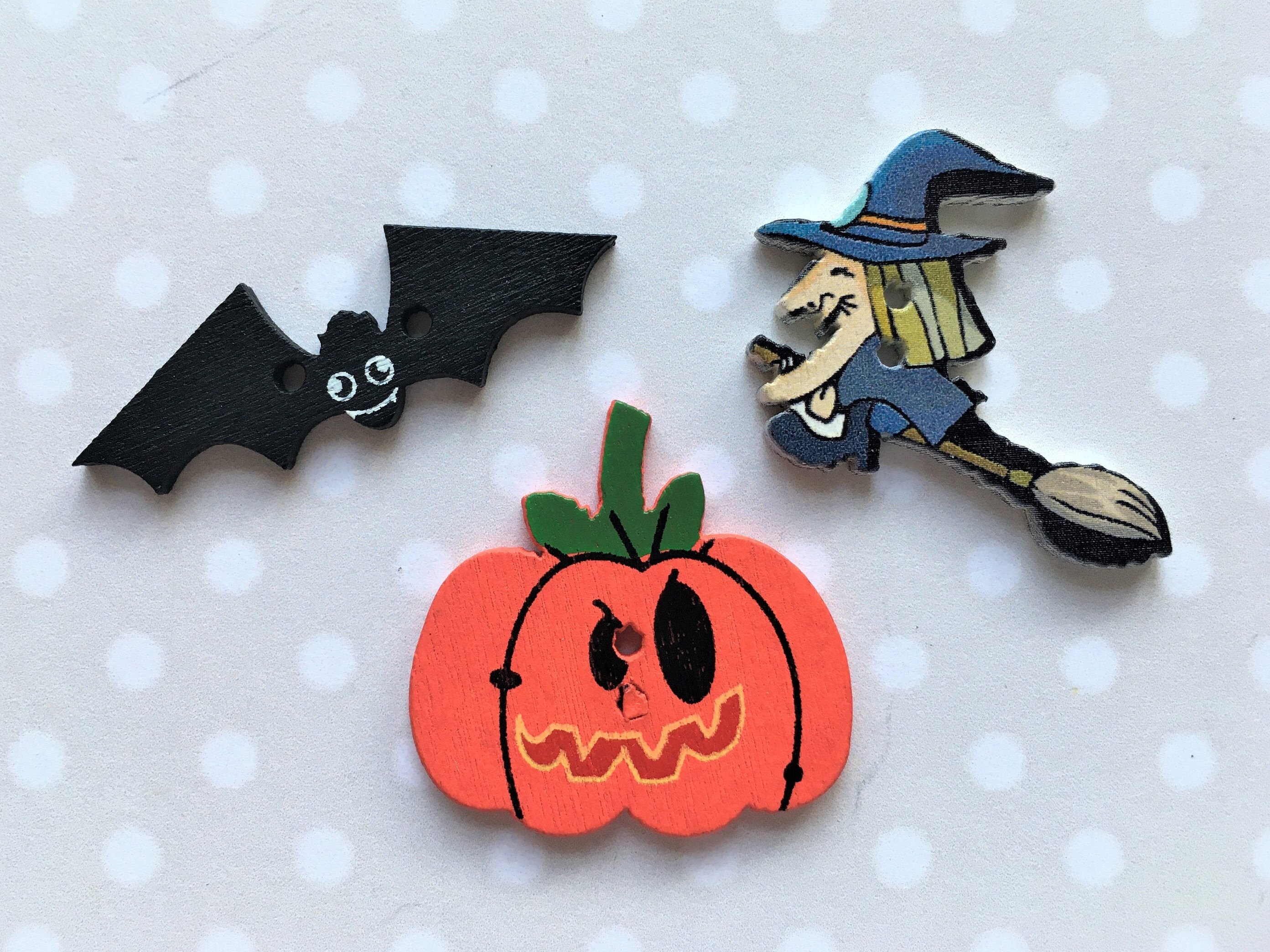 HALLOWEEN BUTTONS Wooden Halloween buttons Pumpkin buttons Etsy