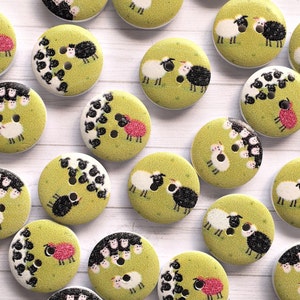 20 mm SHEEP BUTTONS  x 8, Cute wooden sheep buttons, Craft buttons, sewing accessories, novelty buttons.