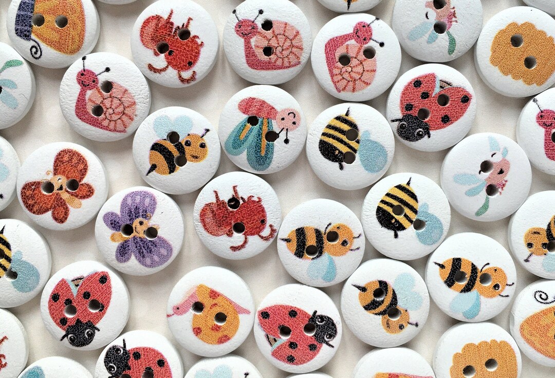 15 Mm CUTE BUG BUTTONS Round X 10, Cute Little Bug Buttons, Ladybug ...