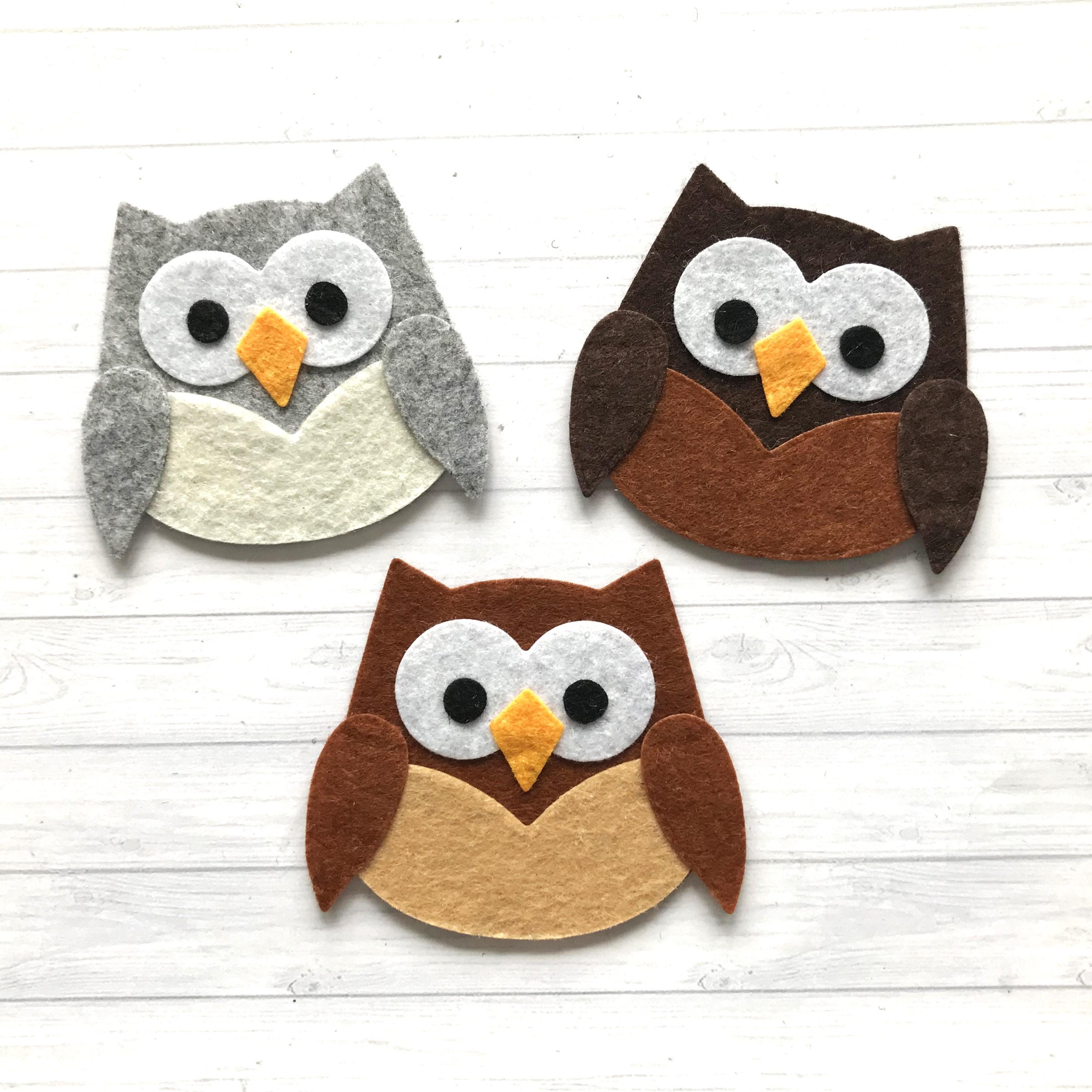 3 x Felt owl die cuts.