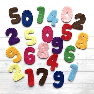 Felt Number 2.5cm high, Set 1-10, Craft Toppers, Decorations