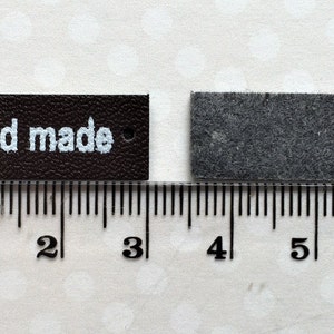 10 X PU Leather Look Labels, Leather Look Handmade Labels, Hand Knitted ...