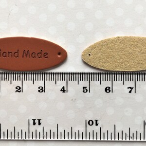 10 X PU Leather Look Labels, Leather Look Handmade Labels, Hand Knitted ...