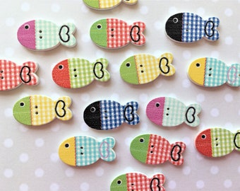 New 50pc European Style Fish Wood Buttons 25*13mm Sewing Mix Lots WB225 New 50pc European Style Fish Wood Buttons 25*13mm Sewing Mix Lots WB225