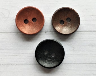 12.5mm ROUND WOODEN 2 hole Buttons, 10 x 12.5mm buttons.