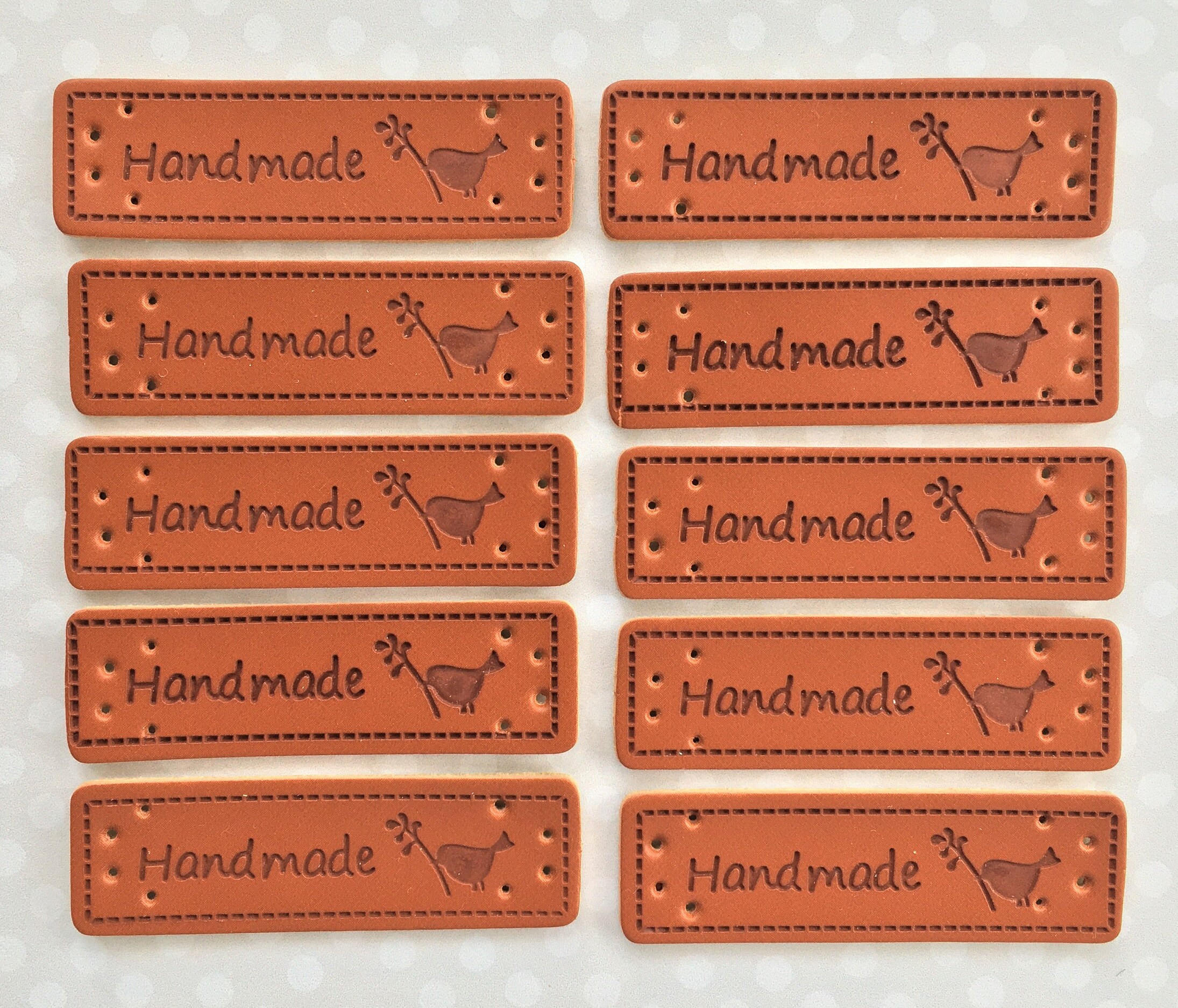 10 X PU Leather Look Labels Leather Look Handmade Labels - Etsy UK