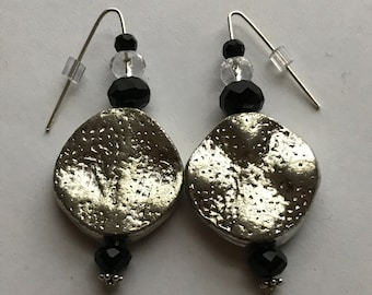 Earrings - Silver and Black
