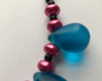 Collier - gouttes bleues