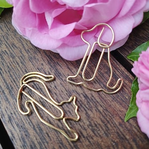 BIG D-CLIPS Büroklammern in Gold Metallic - Katze, Hund,