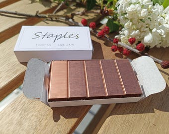 ROSEGOLD Staples: size 24/6; 1000 pieces in a white box;  gift ideas - back-to-school