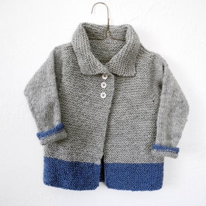 MADE TO ORDER Wool Children's Hand Knit Sweater Kids Knitwear Unisex Toddler Cardigan image 5