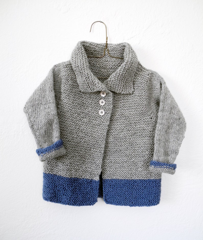 MADE TO ORDER Wool Children's Hand Knit Sweater Kids Knitwear Unisex Toddler Cardigan image 5