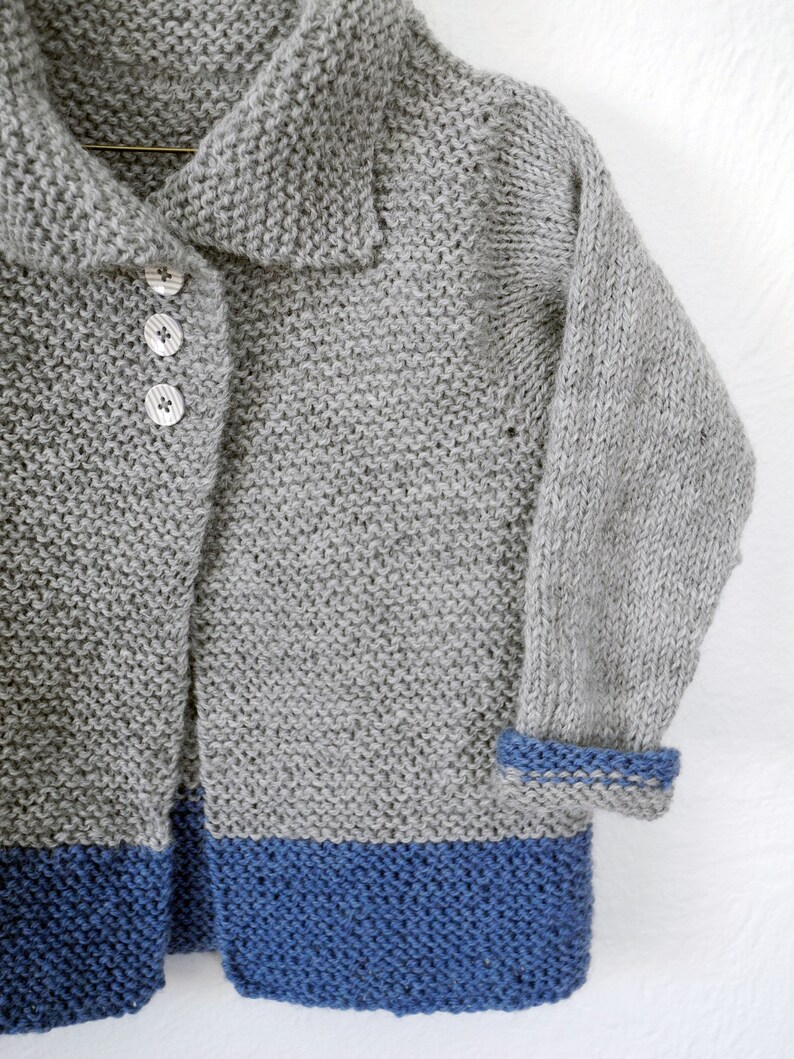 MADE TO ORDER Wool Children's Hand Knit Sweater Kids Knitwear Unisex Toddler Cardigan image 6