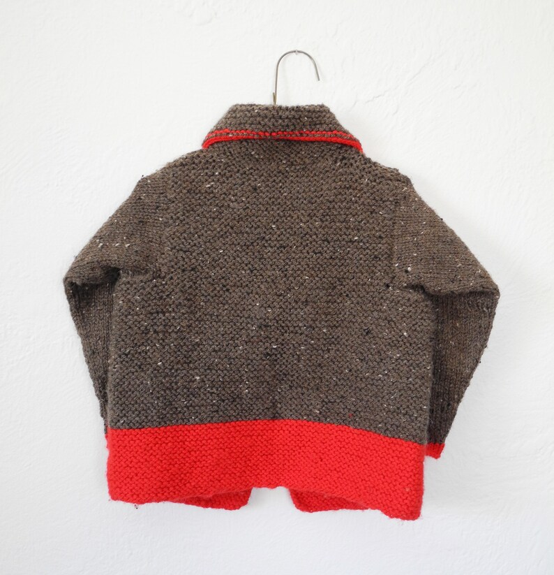 Children's Hand Knit Sweater Kids Knitwear Unisex Toddler Cardigan image 3