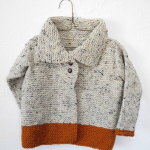 MADE TO ORDER Wool Children's Hand Knit Sweater Kids Knitwear Unisex Toddler Cardigan image 3