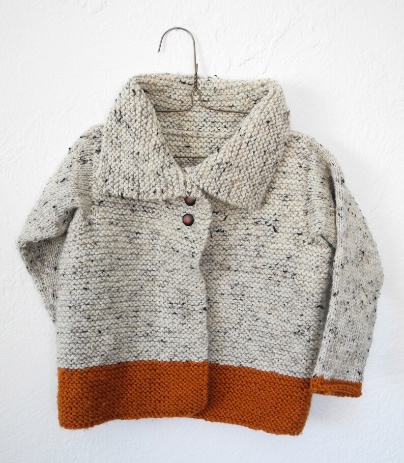MADE TO ORDER Wool Children's Hand Knit Sweater Kids Knitwear Unisex Toddler Cardigan image 3