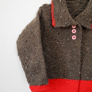 Children's Hand Knit Sweater Kids Knitwear Unisex Toddler Cardigan image 2