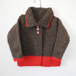 MADE TO ORDER Wool Children's Hand Knit Sweater Kids Knitwear Unisex Toddler Cardigan image 7