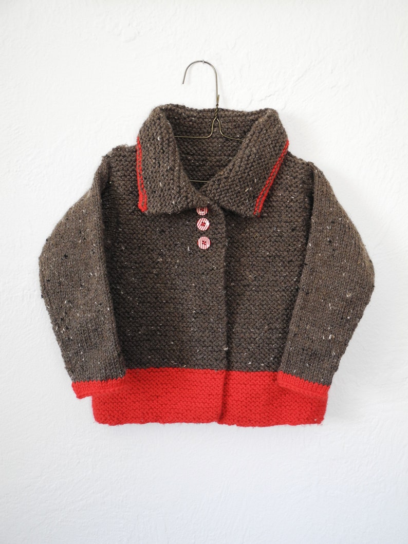 MADE TO ORDER Wool Children's Hand Knit Sweater Kids Knitwear Unisex Toddler Cardigan image 7