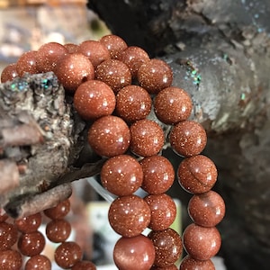 Goldstone Bracelet 8mm bead 6.5-8 inch