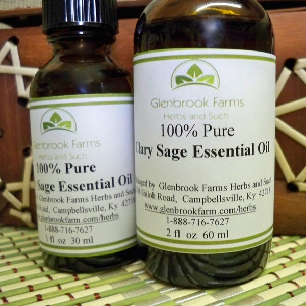 Pure Clary Sage Essential oil 15 ml, 1 oz, 2 oz Therapeutic Grade