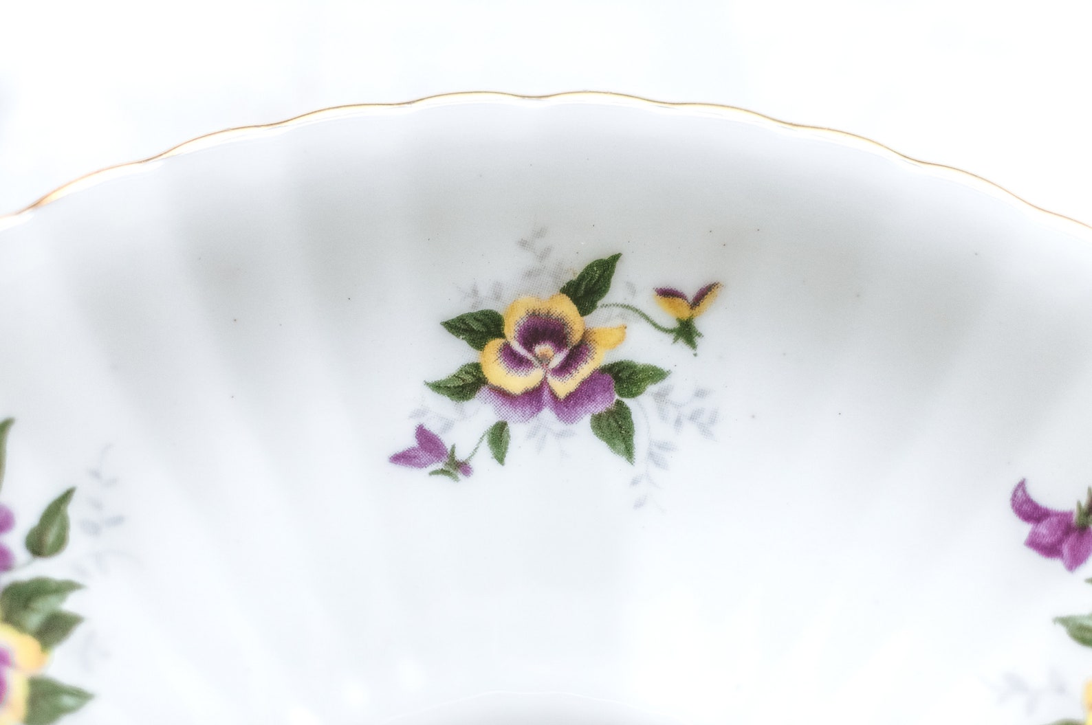 Royal Windsor Fine Bone China England Vintage Saucer Purple and Yellow