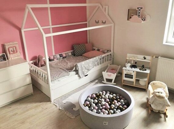 kids bed frame house