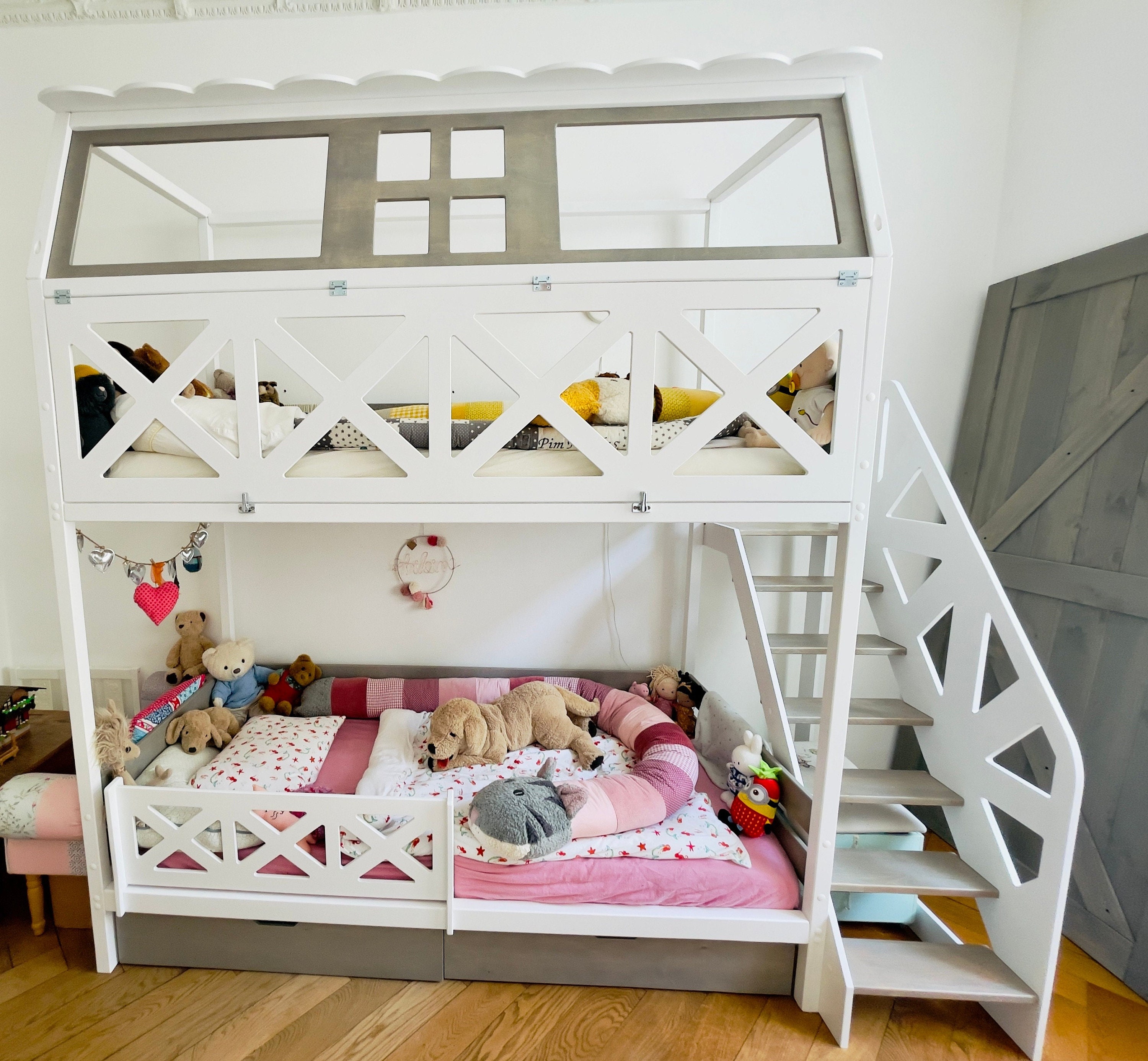 Bunk Bed for Kids Loft Bed Playhouse Bunk Bed Kids - Etsy