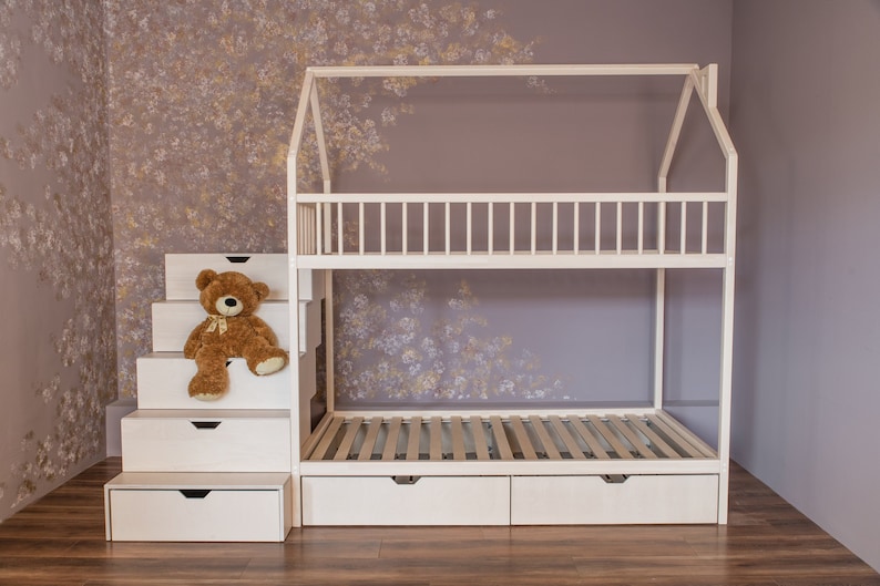 Bunk Beds Kids Children Bed Toddler Loft Twin With Storage For Drawers