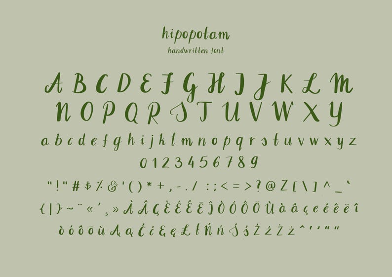  Hipopotam Handwritten Font, Calligraphy Font, Wedding Calligraphy Font Motiv 