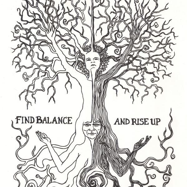 Stickers! Find Balance, Rise Up - 2.8" x 4" Stickers